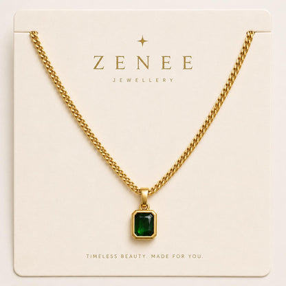 Emerald Aura Pendant Necklace - Zenee - Necklaces