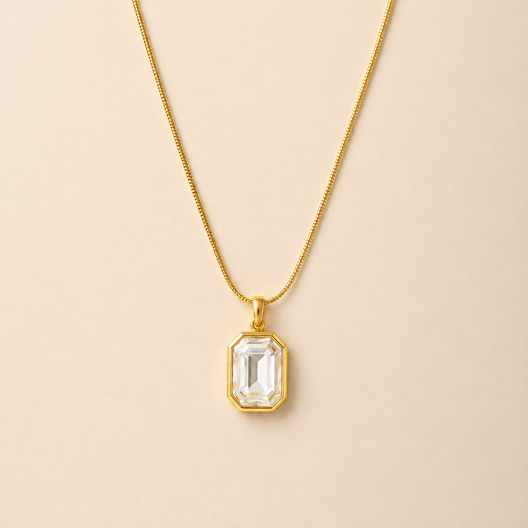 Emerald Cut Radiance Necklace - Zenee - Necklaces