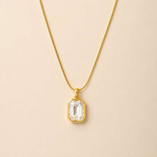 Emerald Cut Radiance Necklace - Zenee - Necklaces