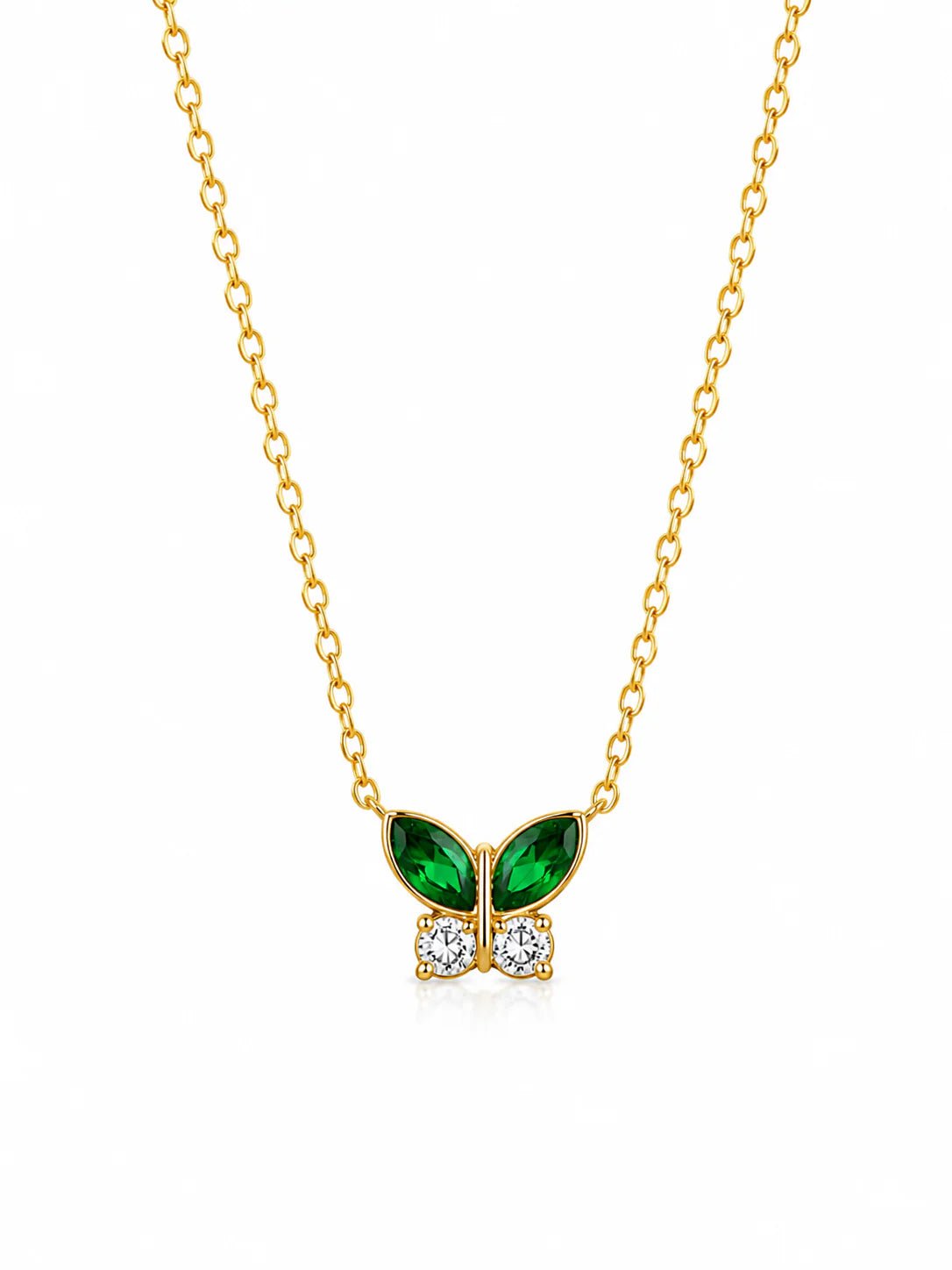 Emerald Flutter Necklace - Zenee-Necklaces