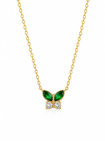 Emerald Flutter Necklace - Zenee-Necklaces