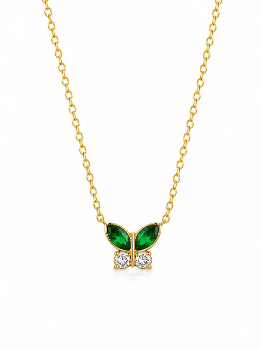 Emerald Flutter Necklace - Zenee-Necklaces
