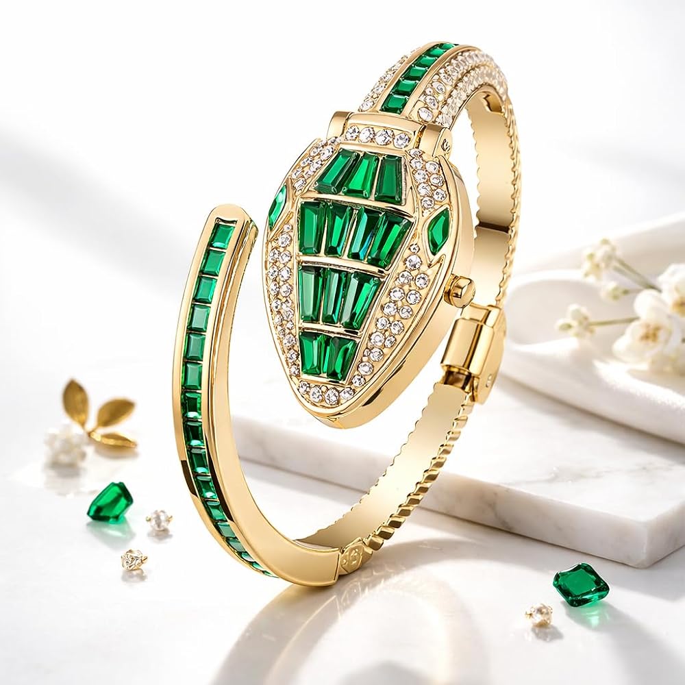 Emerald Serpente Luxe Watch - Zenee - Bracelets