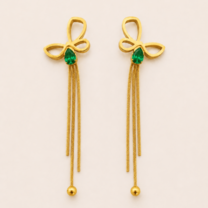 Emerald Whisper Tassel Earrings - Zenee-Earrings