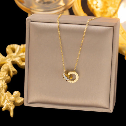 Eterna Duo Circle Necklace - Zenee-