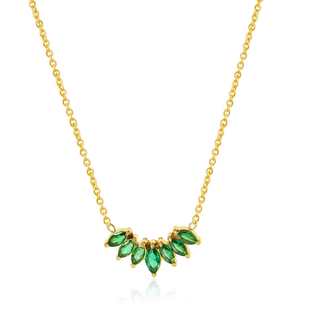 Evara Leaf Necklace - Zenee - Necklaces