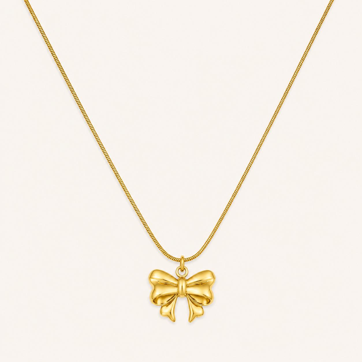 Golden Belle Bow Necklace - Zenee - Necklaces