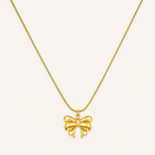 Golden Belle Bow Necklace - Zenee - Necklaces