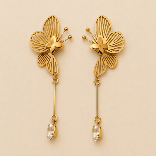 Golden Flutter Earrings - Zenee-Earrings