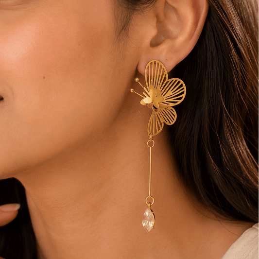 Golden Flutter Earrings - Zenee-Earrings