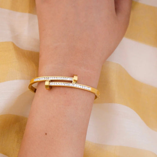 Linea Crystal Bangle - Zenee - Bracelets