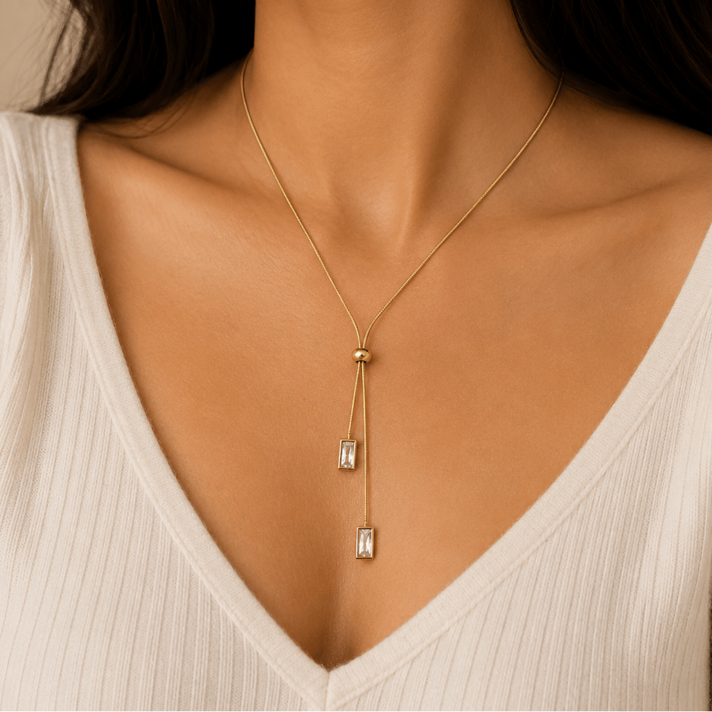 Liora Drop Slider Necklace - Zenee - Necklaces