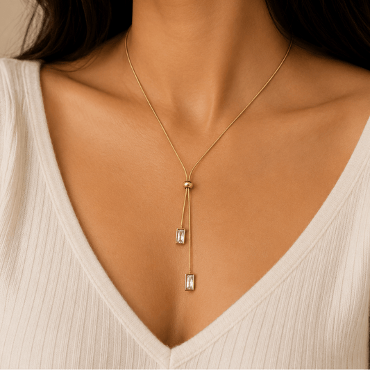 Liora Drop Slider Necklace - Zenee - Necklaces