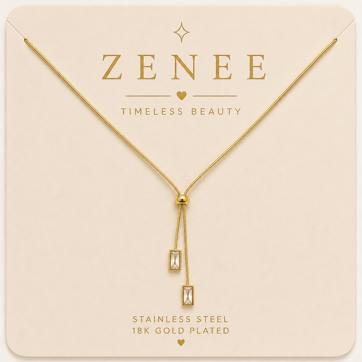 Liora Drop Slider Necklace - Zenee - Necklaces
