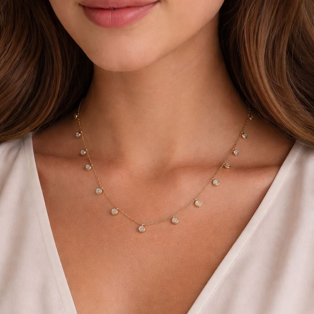 Lumi Drop Halo Necklace - Zenee - Necklaces