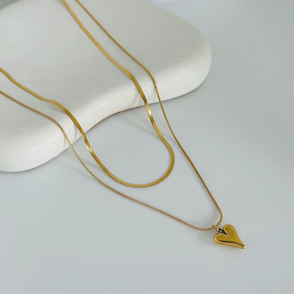 Lumière Heart Layered Necklace Set - Zenee - Necklaces