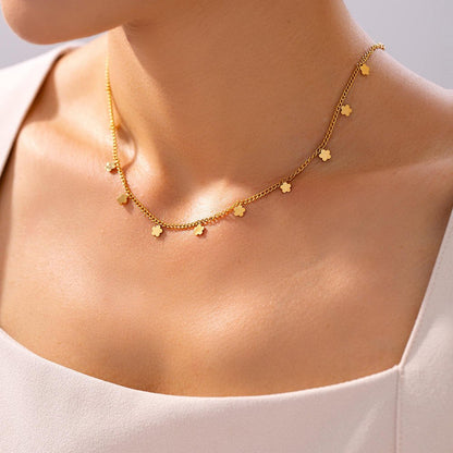Luna Clover Dainty Necklace - Zenee - Necklaces