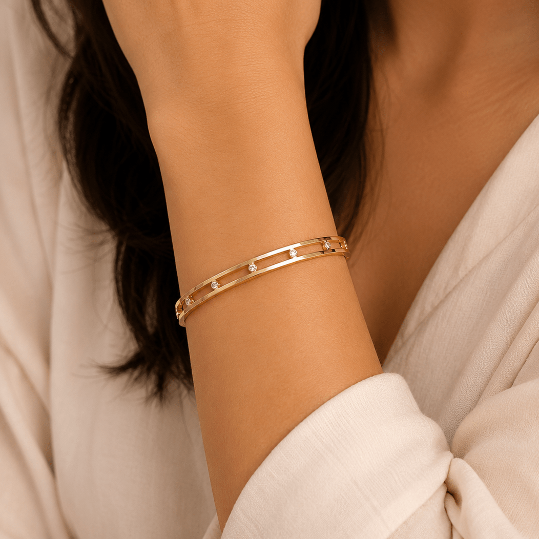 Luna Crystal Baby Bangle - Zenee - Bracelets