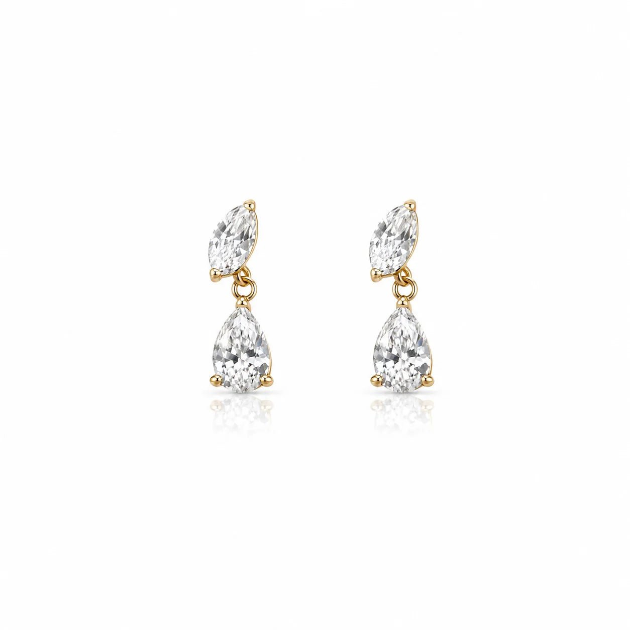 Luna Drop Crystal Earrings - Zenee-Earrings