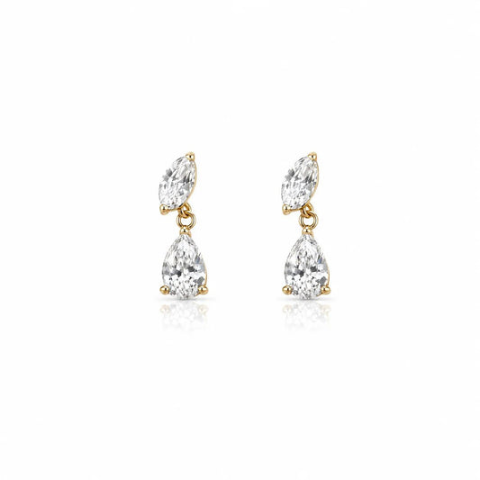 Luna Drop Crystal Earrings - Zenee-Earrings