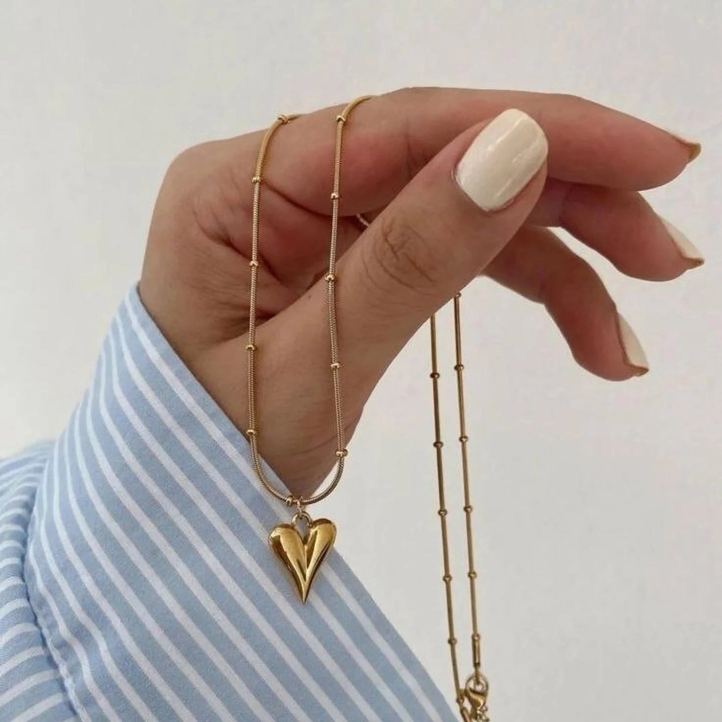 Luna Heart Drop Necklace - Zenee - Necklaces