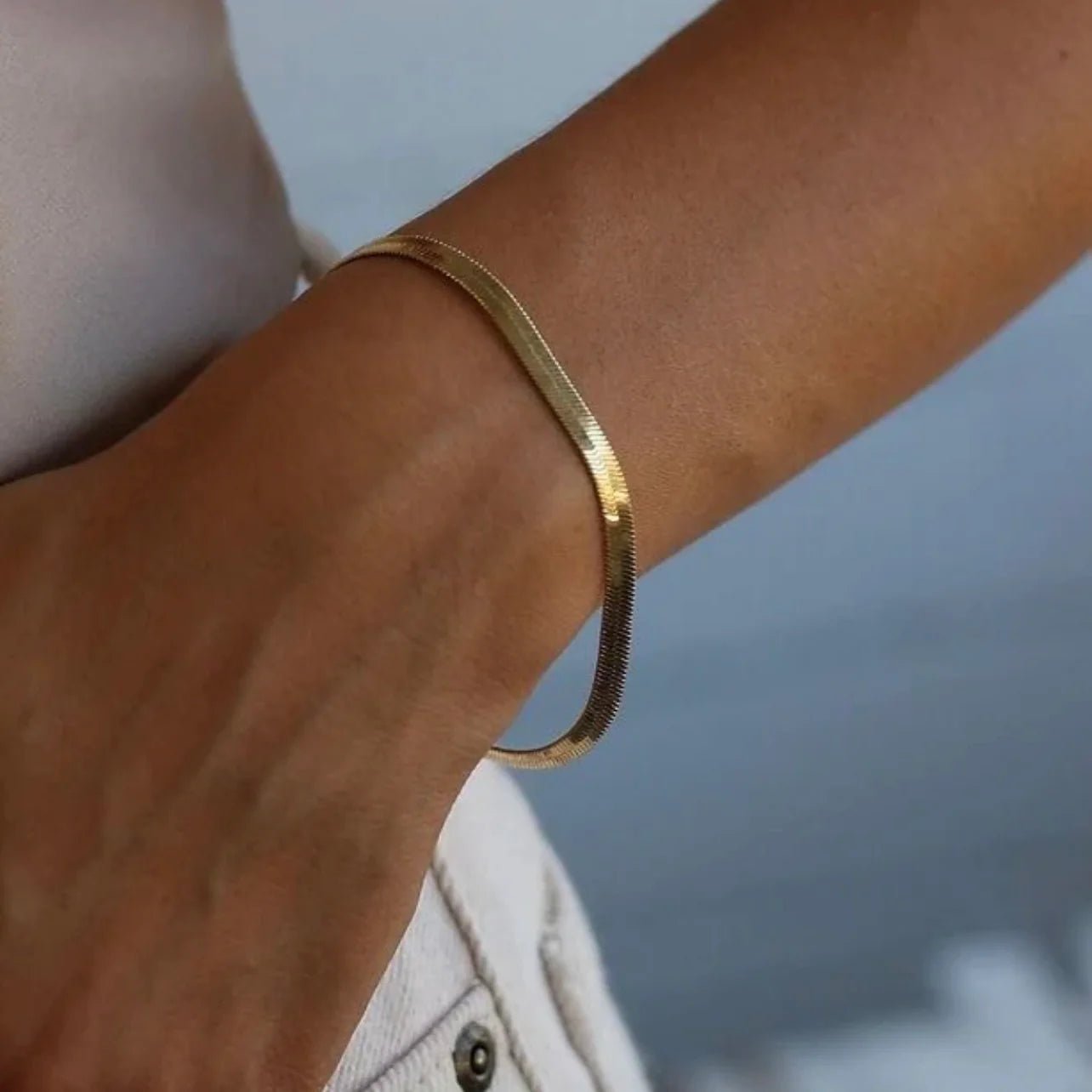 Luna Herringbone Bracelet - Zenee - Bracelets