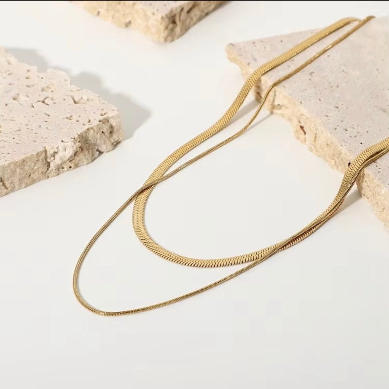 Luna Layered Snake Chain Necklace - Zenee-Necklaces