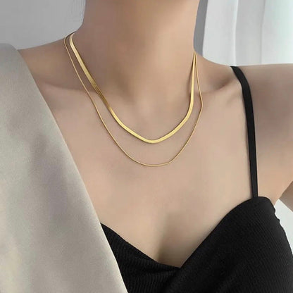 Luna Layered Snake Chain Necklace - Zenee-Necklaces