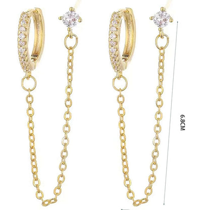 Luna Link Chain Earrings - Zenee - Earrings
