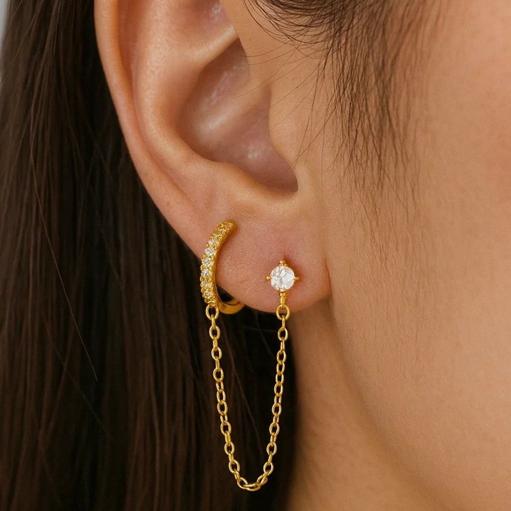 Luna Link Chain Earrings - Zenee - Earrings