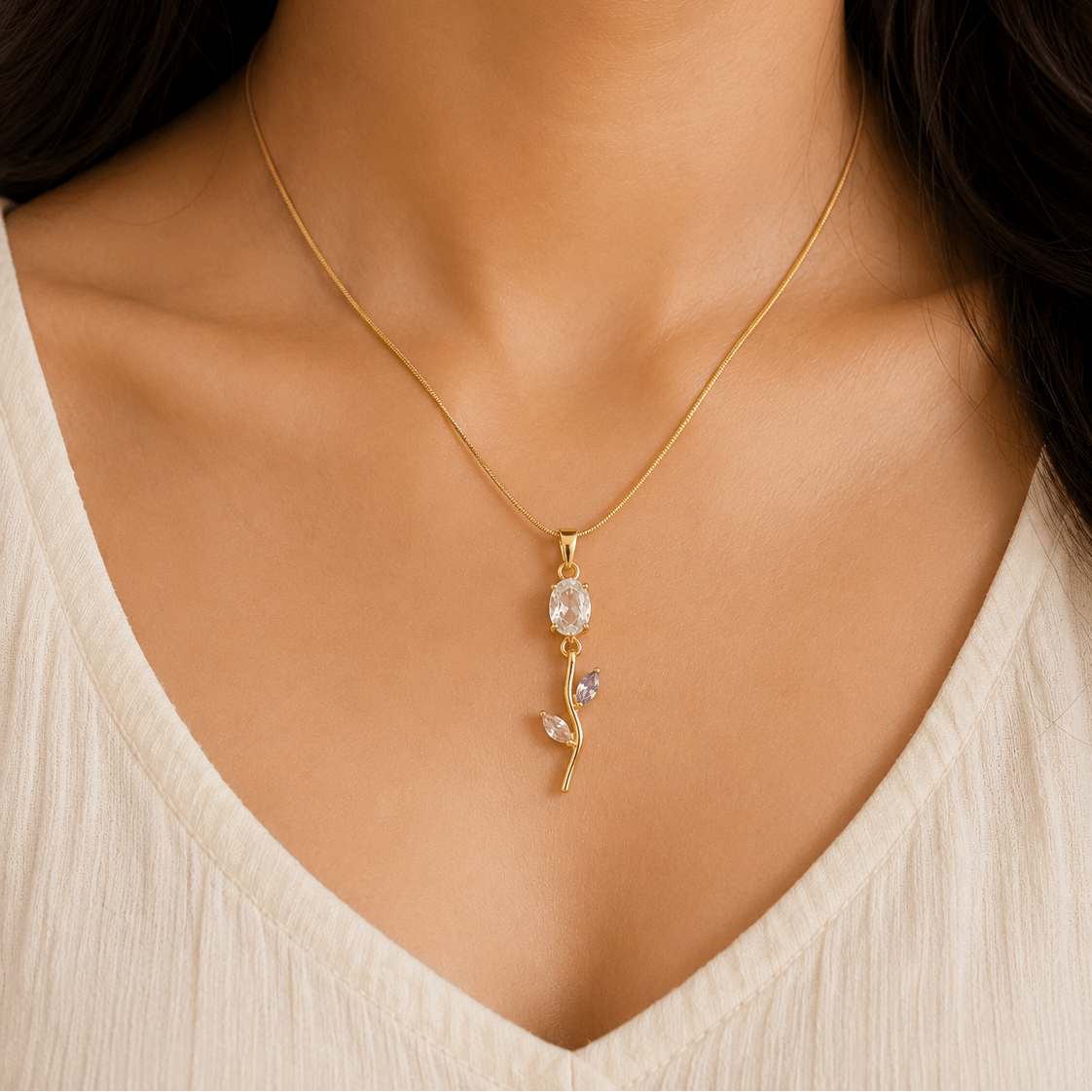 Lunaria Vine Pendant Necklace - Zenee - Necklaces