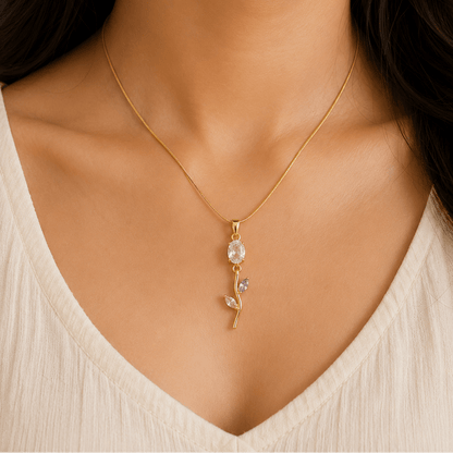 Lunaria Vine Pendant Necklace - Zenee - Necklaces