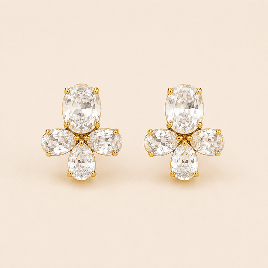 Lunelle Bloom Stud Earrings - Zenee-Earrings