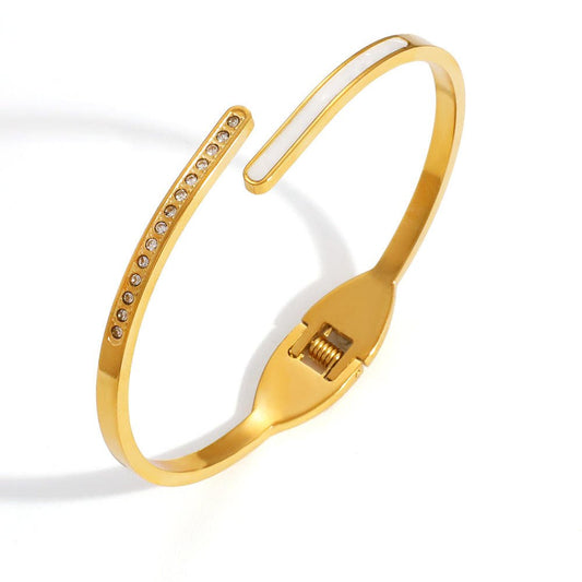 Luxe Dual Edge Crystal Cuff - Zenee - Bracelets