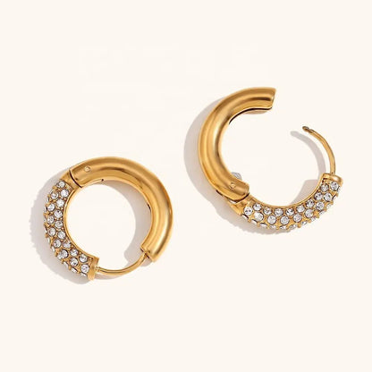 Luxe Halo Spark Hoops - Zenee - Earrings