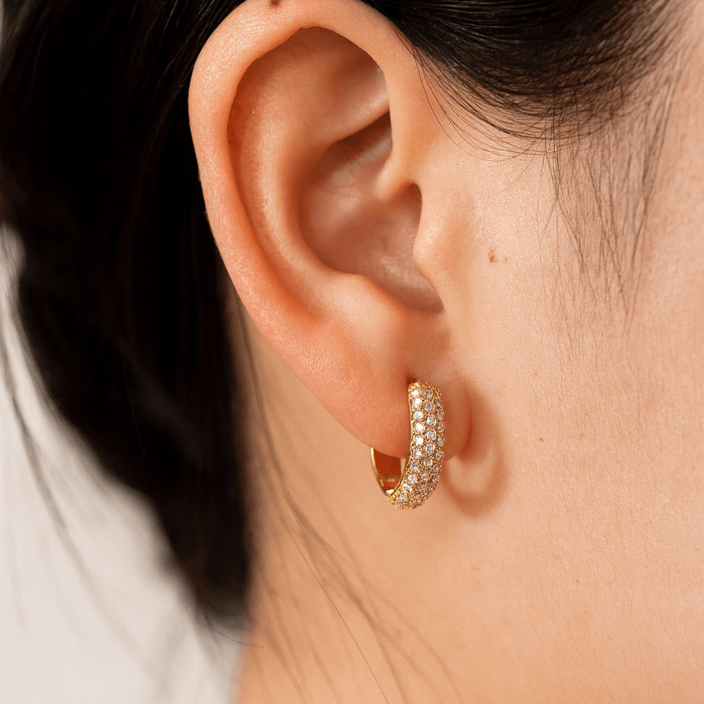 Luxe Halo Spark Hoops - Zenee - Earrings