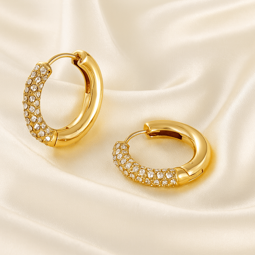 Luxe Halo Spark Hoops - Zenee - Earrings