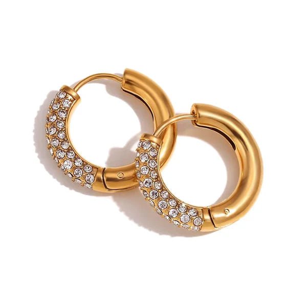 Luxe Halo Spark Hoops - Zenee - Earrings