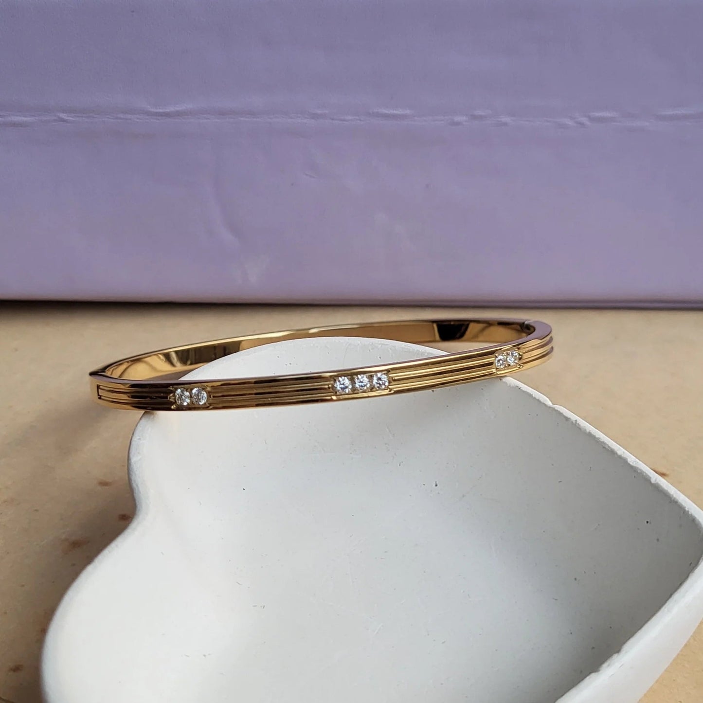 Luxe Line Crystal Bangle - Zenee - Bracelets
