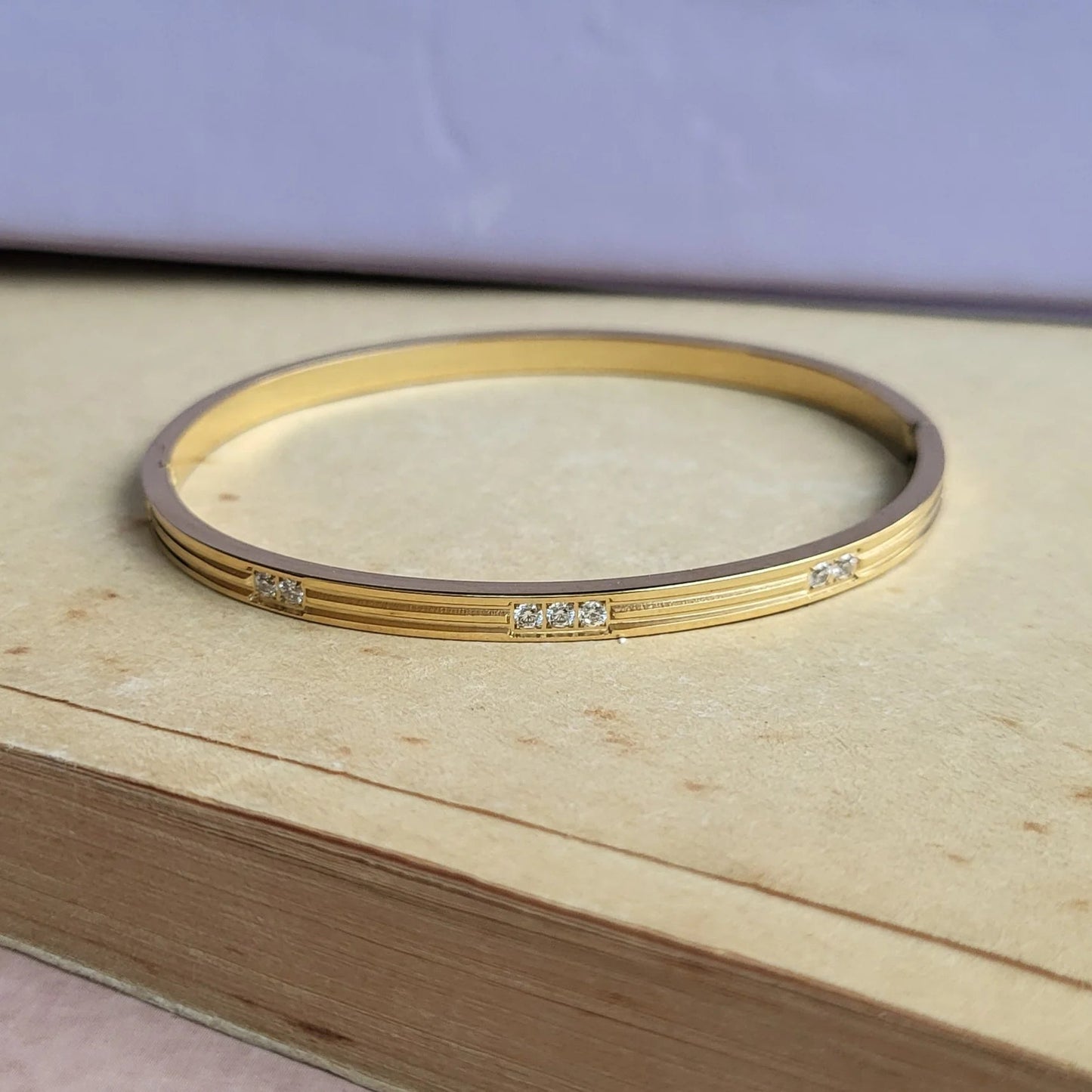 Luxe Line Crystal Bangle - Zenee - Bracelets