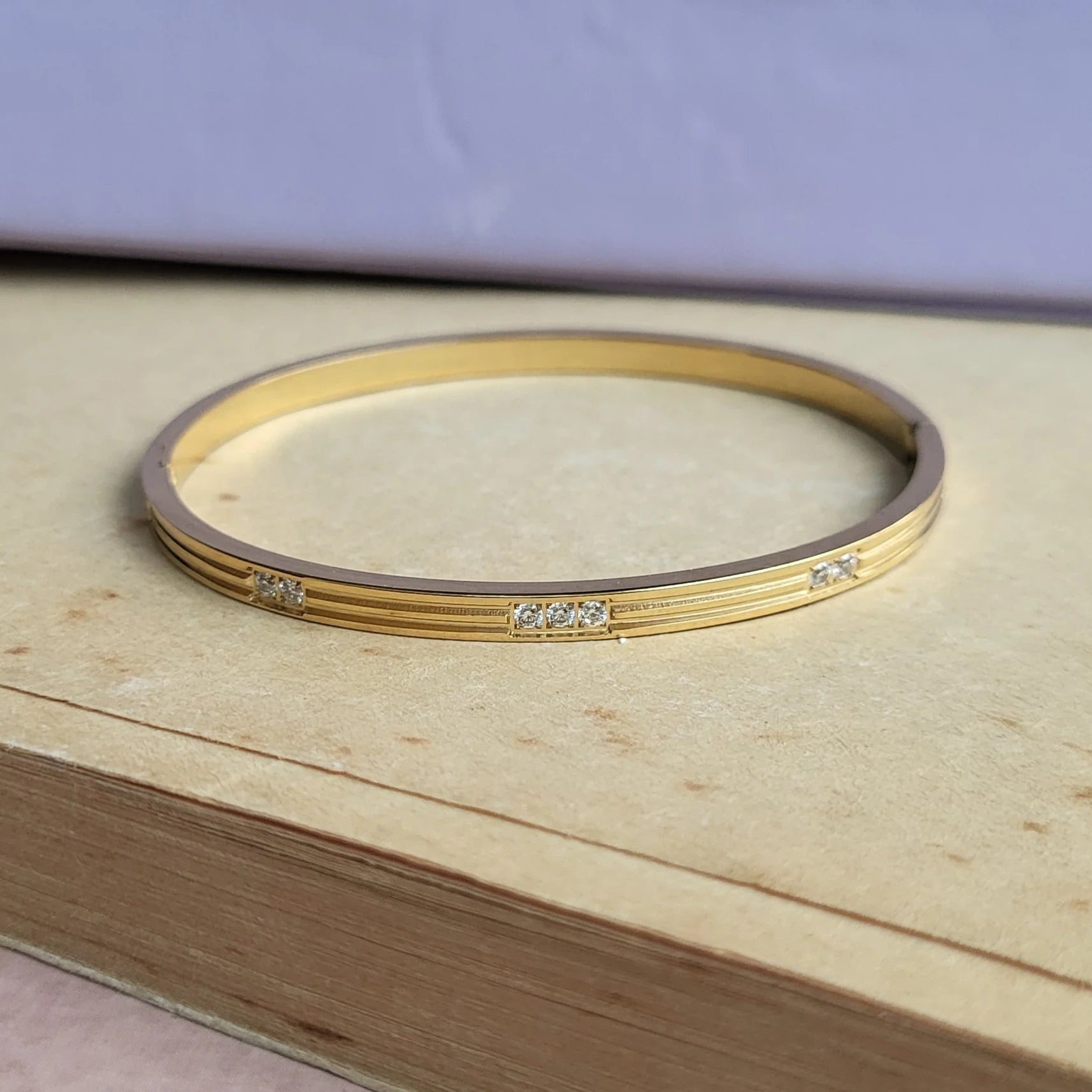 Luxe Line Crystal Bangle - Zenee - Bracelets