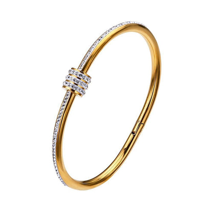 Luxe Orbit Crystal Bangle - Zenee - Bracelets