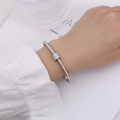 Luxe Orbit Crystal Bangle - Zenee - Bracelets