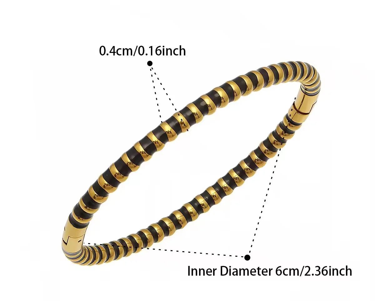 Noir Luxe Coil Bracelet - Zenee - Bracelets