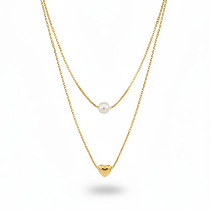 Pearl Amour Layered Necklace - Zenee - Necklaces