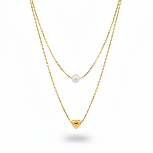 Pearl Amour Layered Necklace - Zenee - Necklaces