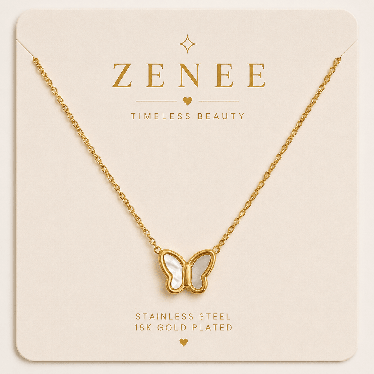 Pearl Flutter Butterfly Necklace - Zenee - Jewelry Sets