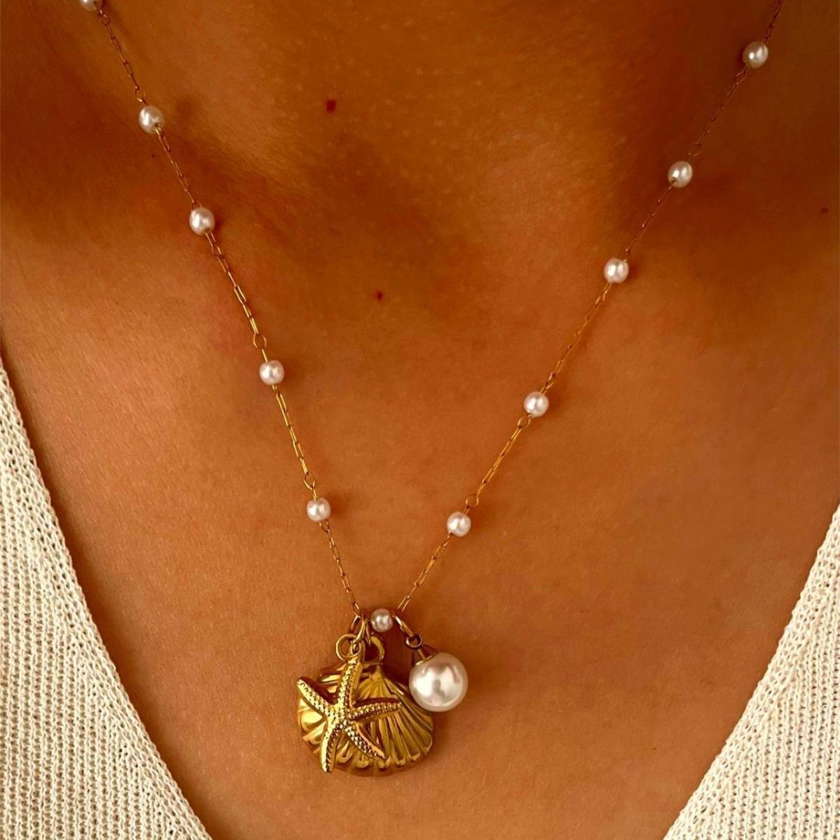 Pearl Tide Charm Necklace - Zenee - Necklaces