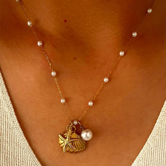 Pearl Tide Charm Necklace - Zenee - Necklaces