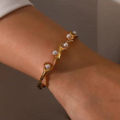 Pearl Tide Cuff Bracelet - Zenee - Bracelets